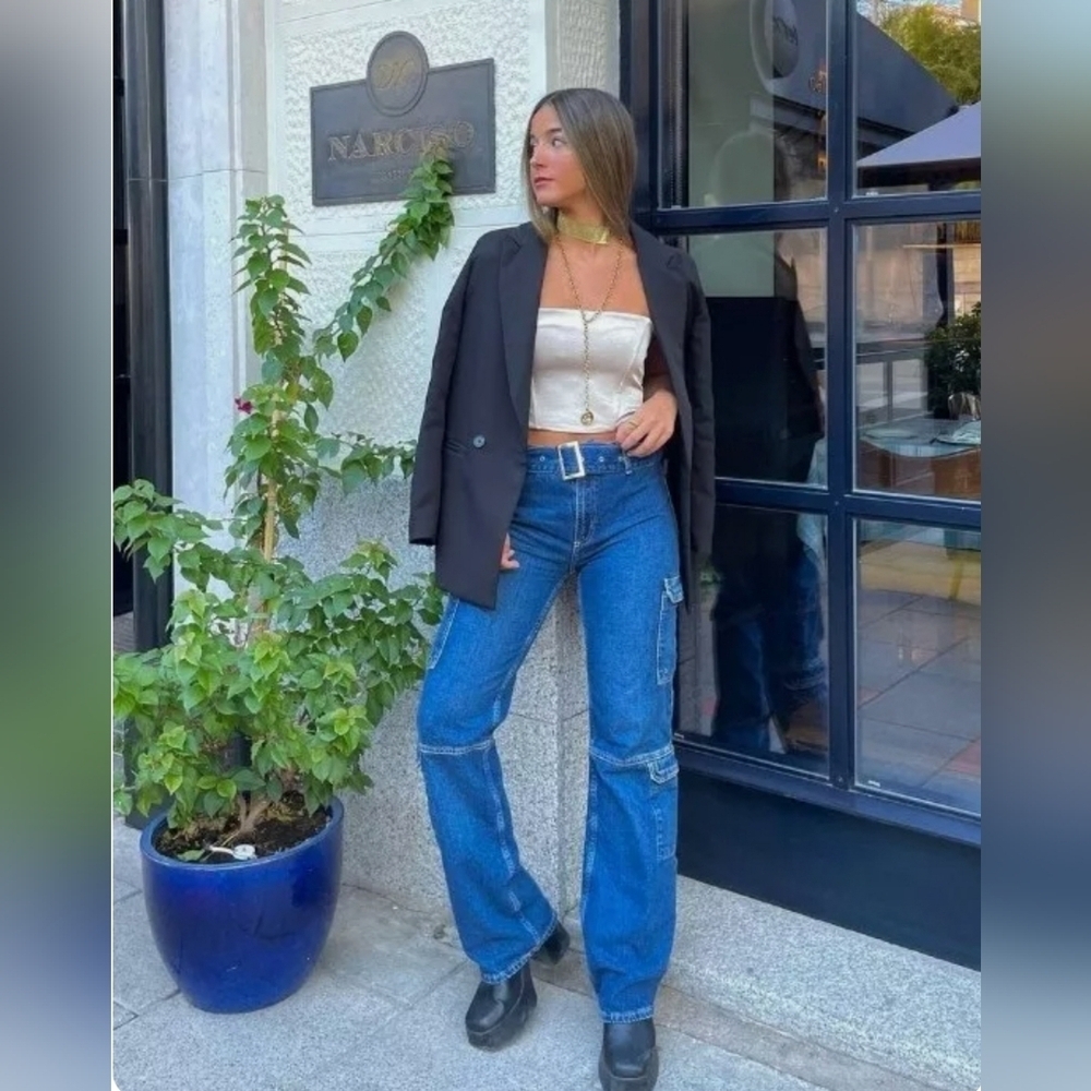 Zara Blue Straight Leg Jeans